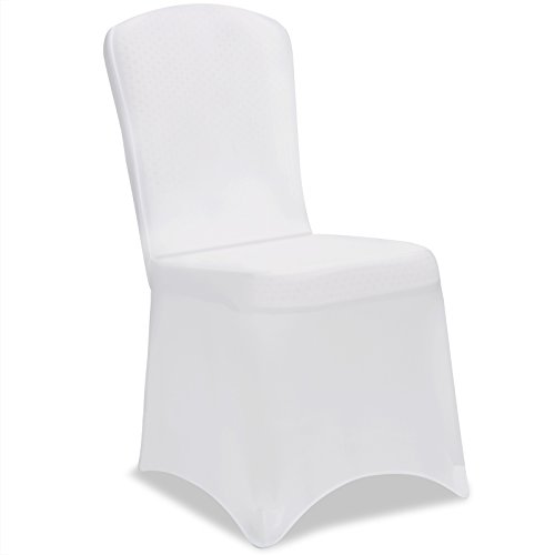 2 Stück Stuhlhussen Universell Husse Stuhlbezug Stuhlüberzug Stuhlüberwurf geeigent für Hochzeiten, Partys oder Events – Farbe Weiß - 3