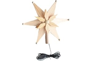 ‎RUDOLPHS SCHATZKISTE Rudolphs Schatzkiste Baumschmuck Christbaumspitze EL Beleuchtet doppelt aus Kiefernblätter BxHxT=25x25x7cm NEU Weihnachten Christbaum Baum Spitze Holzschmuck Holz Seiffen Erzgebirge Dekorati