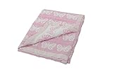 Silver Cloud Jacquard Musselin Schmetterling-Decke (Rosa)