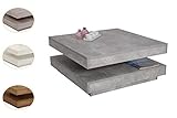 tisch modern eindecken Tischplatte 360° drehbar. Funktionscouchtisch Ben, Dekor Betonoptik, 360° drehbar, 78 x 78 x 34 cm