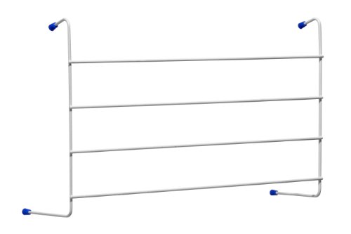 PremierHousewares Clothes Airers Indoor Rack Metal / White Powder Coating Radiator Towel Rail With 4 Hanging Bars Clothes / Radiator Airer Set Of 2 61 x 15 x 36