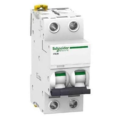 Schneider electric a9 F75210 iC60 N disjoncteur, acti9, Courbure D, 2p, 85 mm hauteur x 36 mm largeur x 78.5 mm profondeur, 10 A Courant, 50/60 Hz, Blanc