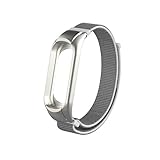 Altsommer 4 Farben Armband für XIAOMI MI Band 3 Armband Nylon Uhrenarmband Ersatzarmband Armband Uhrenarmband mit Edelstahl Magnet-Verschluss Watch Band Replacement für Herren Damen (Grau)