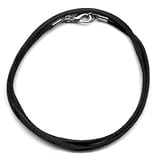 Material : Halskette aus Hirschleder 3mm schwarz