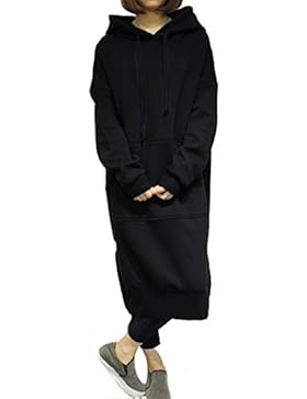 Bekleidung Kleid Loveso Sommerkleider Damen Mode Herbst Kleidung Übergröße Einfarbig Kapuzenpullover Lange Ärmel...