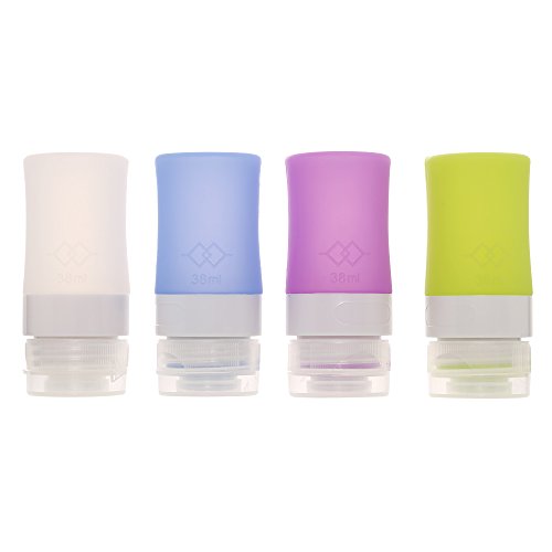 Anself 4 Stück Silikon Reise Flaschen Set Zylindrisch (Größe Optional)