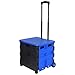 Produktbild E-starain Einkaufstrolley Einkaufswagen 64 L klappbar bis 35kg, Einkaufstransportwagen Klappbox Shopping Trolley Faltbox mit Rollen,Schwarz-Blau