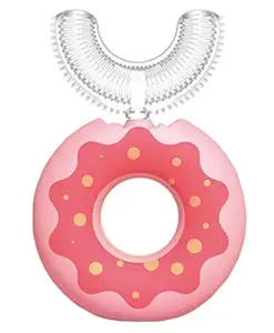 DC DECORIO Tooth Brush Head 360 Degree Cleansing U Shaped Toothbrush for Kids baby (DONUT-PINK)