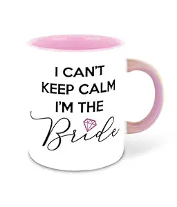 DecorVecor Bride to Be Inspiration Printed Pink Inner Colour Ceramic Coffee Mug- Bride to Be Quotes, Marriage, Best Gift | Bride to Be, Wedding, Bride, Groom, (Multi 2)