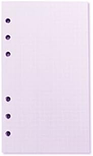 meizu88 Office School 40 Sheets A5/A6 6 Holes Filler Papers Loose-leaf Notebook size A6 Size (Purple)