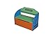 Bebe Style Children's Wooden Toy Storage Box and Bench (Blue, Crayon Themed)