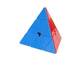 SEE Pyramid Cube/Triangle Cube 3x3 High Speed Sticker-Less, High Speed Pyramid Triangle Cube, Puzzle Cube, Multi Color.