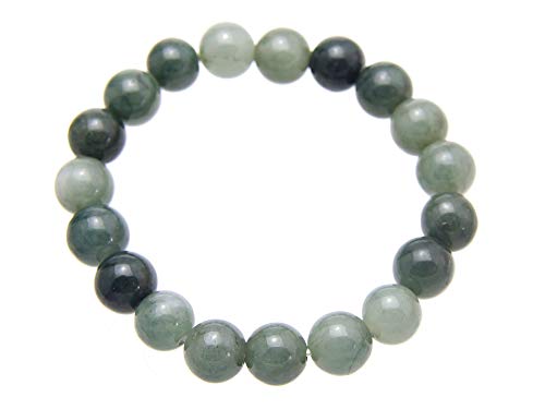 Agathe creation JBA1619 Bracelet en Jade Naturelles - Catégorie A - Porte Bonheur - Taille 16-17cm - Entièrement Fait Main