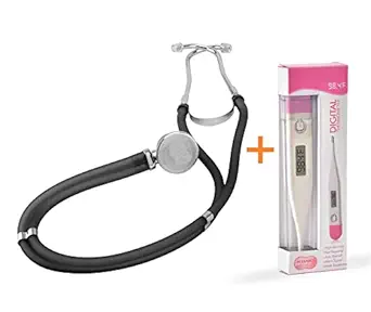Thermomate Stethoscope for doctor, Medical Students with Fever Digital Thermometer Combo 1 Pack 2 Items ( Multicolor)