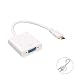 Produktbild Mini HDMI auf VGA Adapter mit Audio, vergoldetes 1080P aktives HDMI auf VGA Kabel mit 3,5 mm Audio-Port für HDTV, Monitor, Beamer, PC, Monitor, Xbox und mehr weiß