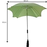 Sonnenschirm für Kinderwagen, mit flexiblem Befestigungsarm, Sonnenschirm mit UV-Schutz, Durchmesser 68 cm, - 7