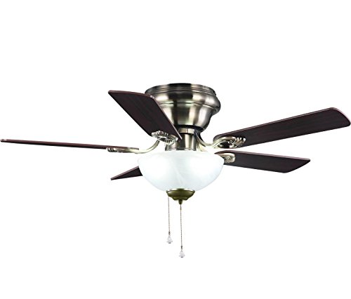 SHIQUNC Ceiling Fan with light 42 inch 5 wooden leaves 3 E27 lamp holders Remote three speed Can be forward and reverse one year warranty