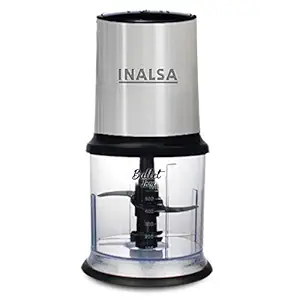 Inalsa Chopper Bullet Inox-450W with Variable Speed and Pure Copper Motor, Dual Layered Blade, 500ml Capacity (Black/Silver)