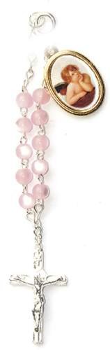 Preisvergleich Produktbild Rosenkranz - Glasperlen, Rosa, ca. 9 cm