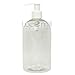 5 x 500mL Clear PLASTIC PET BOTTLES w/ White Pump Dispenser Tops for Lotions/Cosmetics/Salons/Travel/Bath/Body/Shampoos