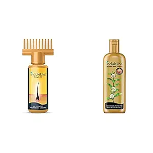 Indulekha Bhringa Hair Oil, 100ml And Indulekha Bringha Hair Anti-Hair Fall Shampoo, 100ml