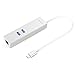 Price comparison product image ABTOR USB C to 2-Port USB 3.0 Hub with Ethernet Adapter and Type-C Charging Port for Apple new MacBook 2016, ChromeBook Pixel and More (Silver Aluminum)