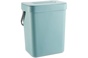 BOZAAP Cubo de basura pequeño de 3 litros, cubo de basura para debajo del fregadero, cubo de basura colgante con tapa para puerta de armario de cocina