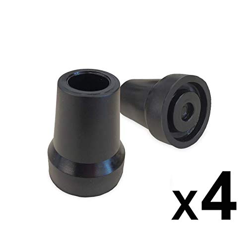 PEPE-CONTERAS, Tacos para muletas con tubo de 19 mm, Conteras para muletas y bastones, Pack de 4 Unidades