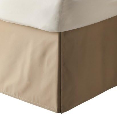 LaxLinens 200 Thread Count 100% Cotton Elegant Finish 1pc Box Pleated Bed Skirt (Drop Length: 15 inches) UK King, Taupe Solid
