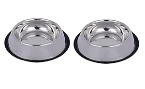 Home Bargains Pet Supllies Dog Regular Anti Skid Dog Food Bowl Stainless Steel Bowl for Feeding D Dogs Cats and Pets 700ML Medium Combo