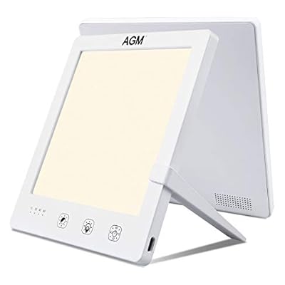 Agm Light Therapy Lamp, Touch Control 10000 Lux Sad Light With 3 Color Modes, 4 Timer Settings & 5 Brightness Levels, Natural Sunlight Lamp