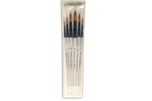 Artmaster Artists Watercolour Pearl Brush Wallet Set | 6 Round Brushes by The Art Shop Skipton