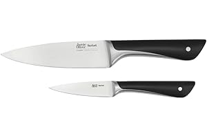 Tefal Jamie Oliver Kitchen Knives Set, 2 Pieces, The Essential Set, German Stainless Steel K267S255, Black