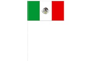 DH-Konzept 10 Fähnchen * MEXIKO * als Deko für Mottoparty oder Länder-Party // Mixico Mittelamerika Flaggen Fahnen Papierfahnen Flag