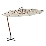 Color: Blanco XINGLIEU sombrilla sombrilla (350 cm Jardín Pantalla con Madera Mástil Color Blanco