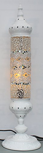Inspired Styles, 85cm-Nearly 3 Foot Tall, Turkish Floor Lamp, Hand Made Glass Cylinder Mosaic Shades & Metal top CE ROHS