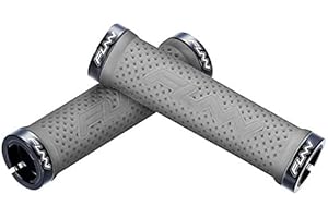 Funn Combat II Poignées de Guidon pour Vélo de Montagne avec Double Verrouillage sur Collier, Poignées avec Un Diamètre Intérieur de 22 mm, Poignées de Vélo à Motif Gaufré pour VTT/BMX