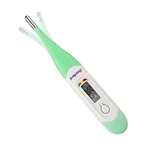 Ozocheck Digital thermometer with Flexible Tip | Fever Alarm & Beep Function | Waterproof & 10 seconds Fast Reading for Kids & Adults (White)