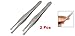 2 Pcs Silver Tone Slanted Flat Tip Beauty Eyebrow Shaping Tweezer
