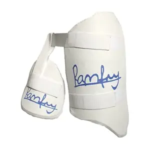 Woodpecker Remfeys Leather Thigh Guards, Thigh Pad | Ramfey Protector Gears and Equipment for Batsmen | Leather Thigh Pad for Cricketer, Adults, Boys and Men - White