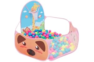 YINUODAY Ballgruben für Kleinkinder Babyball-Poolzelt mit Basketballkorb Laufstall Indoor Outdoor Faltbare Kinder Spielen Schaumstoff-Plastikballgrubenpool für Babys Kinder Kleinkinder