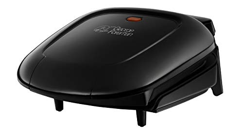 George Foreman Compact - Grill Eléctrico (Plancha Grill de 760 W, 2 porciones, Sin Grasa, Negro) - ref. 18840-56