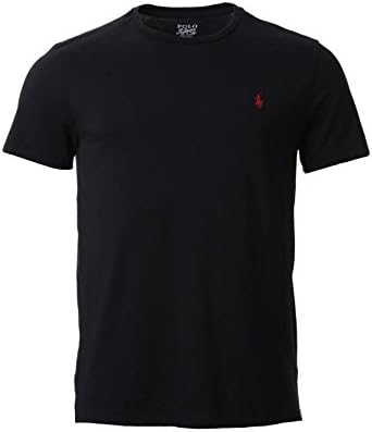 Ralph Lauren Mens Crew T Shirt Short Sleeve Custom Fit (Small, Black)