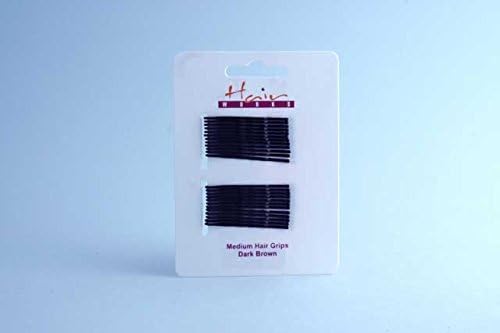 Dark Brown Hairgrips Hair Slides Kirby Grips Bobby Pins Medium (Pack of 24)