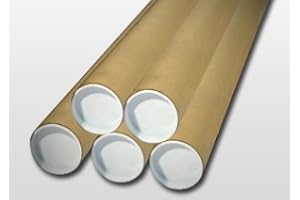 ODL PACKAGING 25 Manilla (Brown) A1 (640mm x 50mm) Cardboard Postal Tubes + End Caps