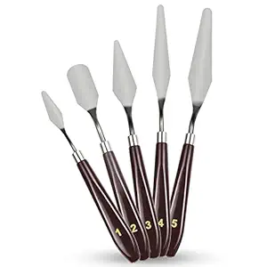 OFIXO 5pcs Stainless Steel Spatula Palette Knife Painting Mixing Scraper Set