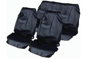 AUTO HIGH Waterproof Car Seat Covers Full Set - Nylon Auto Interior Accessories Front & Rear Seat Protectors - Universal Seat Cover for Most Car, Van, SUV, Truck - Black