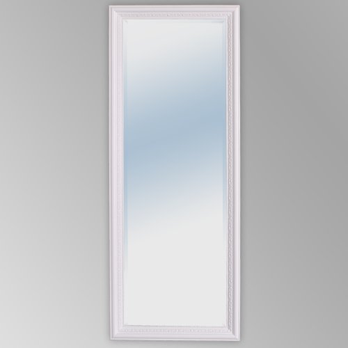 WANDSPIEGEL BAROCK 180x70cm SPIEGEL Pur-Weiß Argento HOLZRAHMEN UND FACETTE - 6