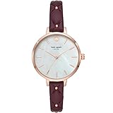 Kate Spade Damen Armbanduhr New York Metro braunes Leder und weißes Zifferblatt KSW1489