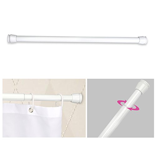 AuraLum® 140-250cm Verstellbare Duschvorhangstange Spannstange aus Aluminium Weiß Teleskop Duschstange Teleskopstange Dusche Stange ohne Bohren (Durchmesser: ca. 2,2cm) - 3